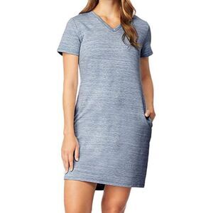 Womens 32 Degree Cool Blue Sweatshirt Athleisure Casual Dress with POCKETS